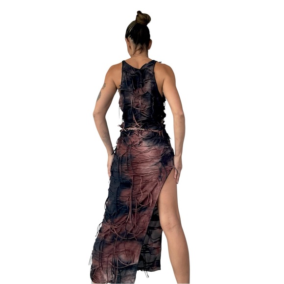 Dune style Women's Maxi Dress in Brown and Black - Picture 4 of 7